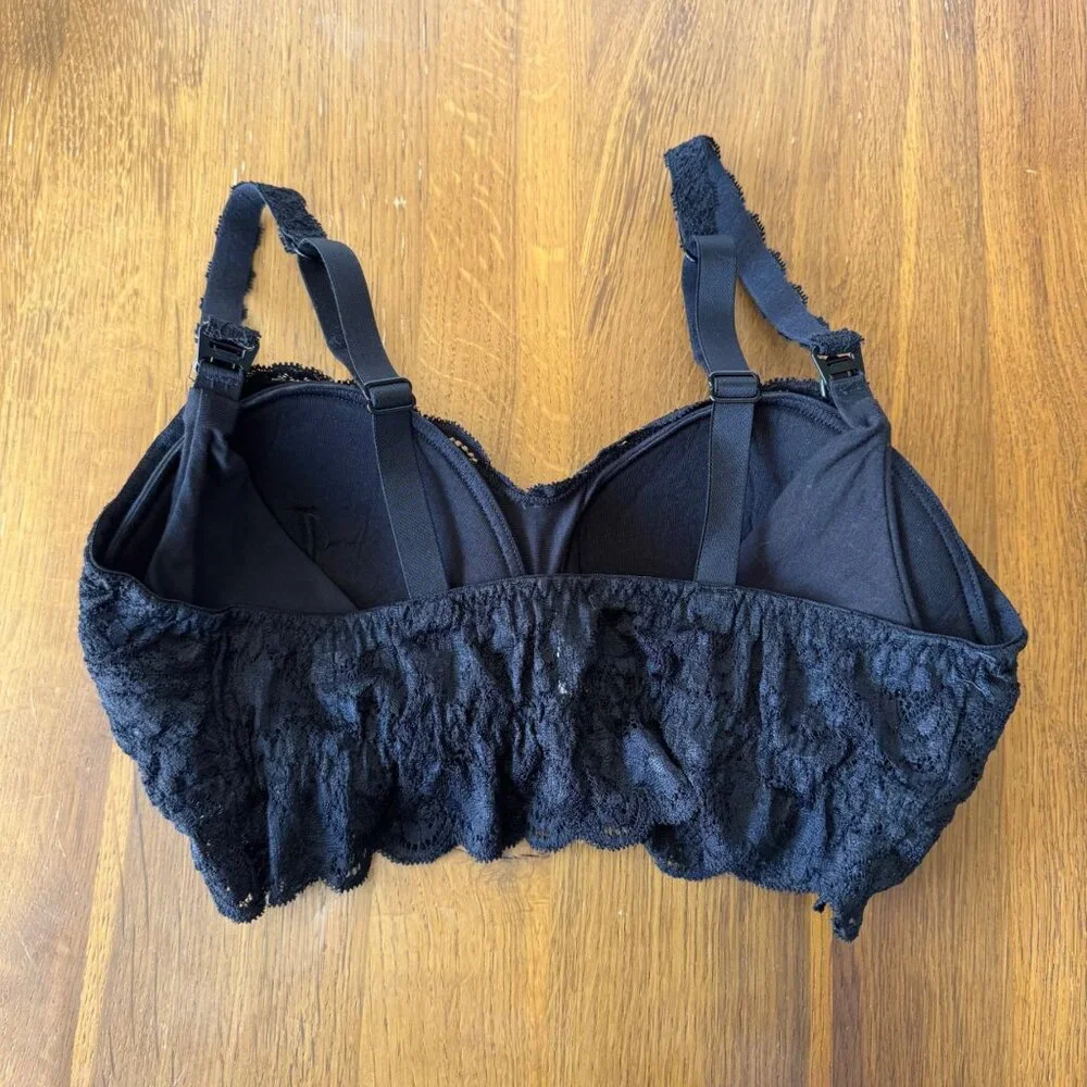 COSABELLA Never Say Never Maternity Bra Womens M Black Lace Nursing Bralette - Picture 2 of 6